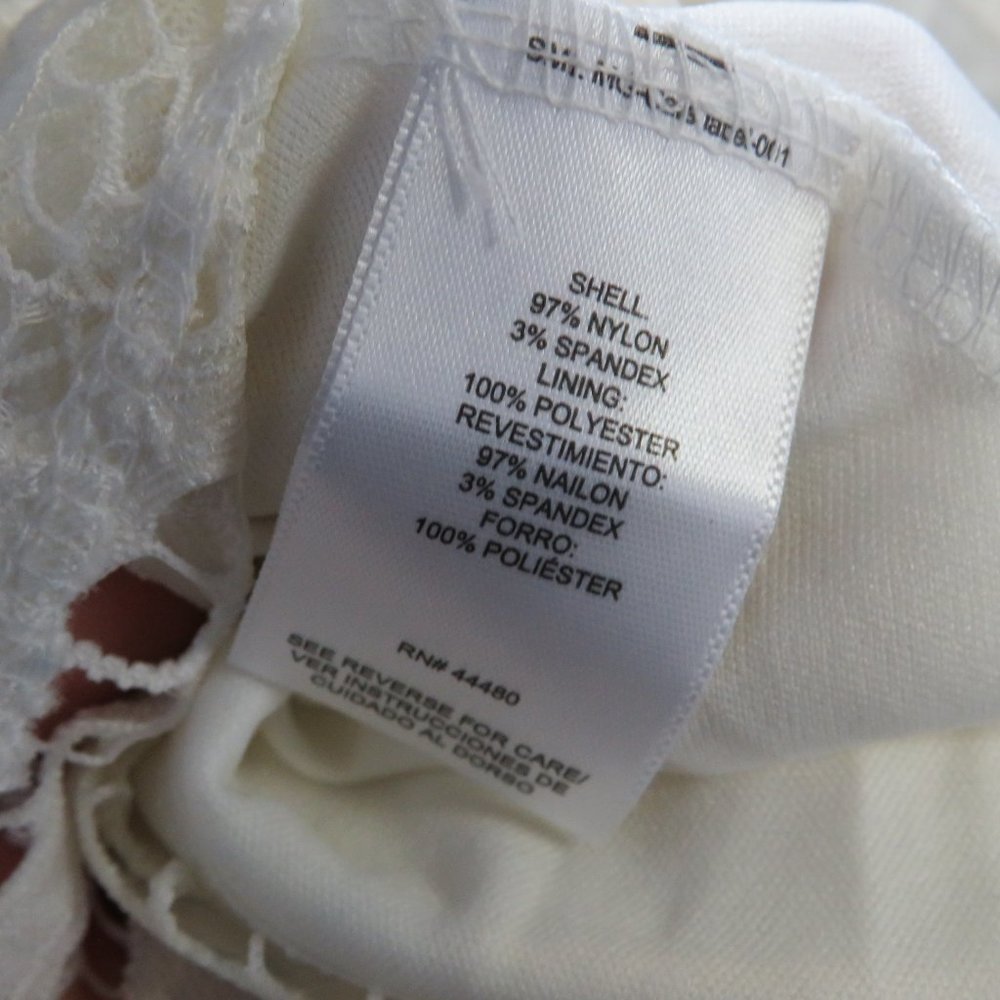NWT-Junior's Lace Illusion Skater Dress - Ivory - Picture 5 of 8